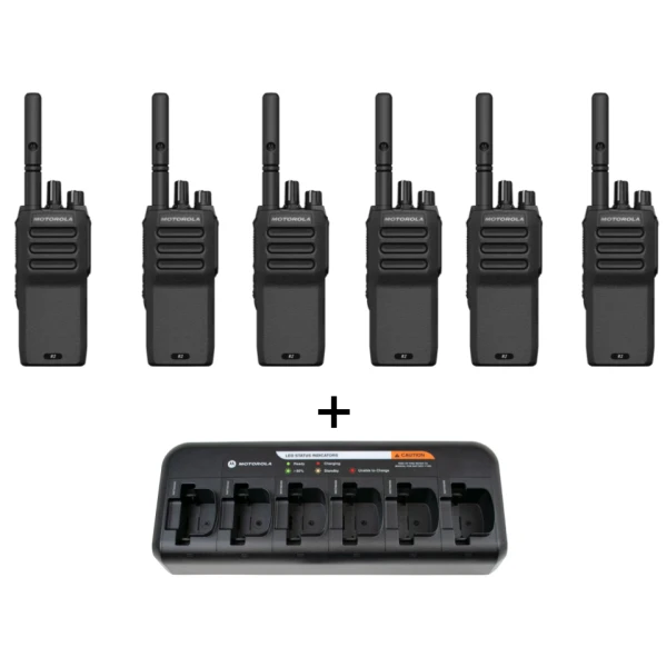 Motorola Handfunkgeräte Set 6x R2 + 6-Fach-Ladegerät 